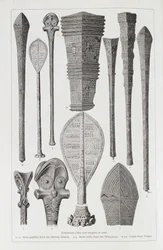 Polynesische knuppels en ranginsignes, uit 