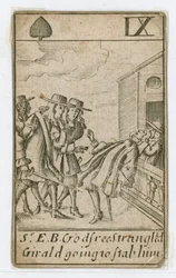 Popish Plot speelkaart (gravure)