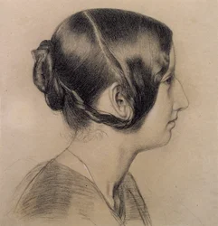 Portret Profiel van een Jonge Dame, ca.1840