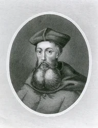 Portret van Kardinaal Reginald Pole (1500-58) (gravure)
