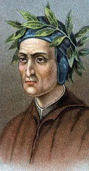 Portret van DANTE ALIGHIERI (1265-1321) Italiaanse dichter - Uit de serie 