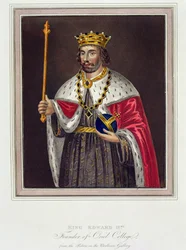 Portret van Koning Edward II (1284-1327) Oprichter van Oriel College, naar een schilderij in de Bodleian Library