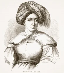 Portret van Lady Sale, illustratie uit Cassells Geïllustreerde Geschiedenis van Engeland