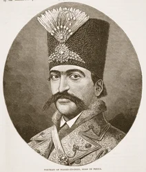 Portret van Nasser-ed-Deen, Shah van Perzië, illustratie uit Cassells Geïllustreerde Geschiedenis van Engeland