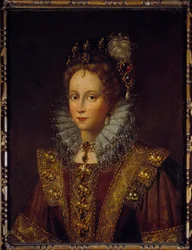 Portret van koningin Elisabeth I van Engeland (1533-1603) Schilderij van de Engelse school (17e eeuw)
