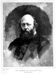 Portret van Robert Arthur Talbot Gascoyne Cecil (1830-1903) de markies van Salisbury en premier, uit een serie die 