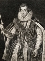 Portret van Robert Cecil, 1e Graaf van Salisbury, uit Lodges British Portraits