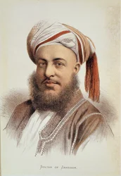 Portret van Sayyid Barghash, Sultan van Zanzibar