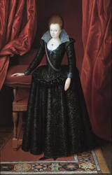 Portret van een dame, genaamd Lady Arabella Stuart
