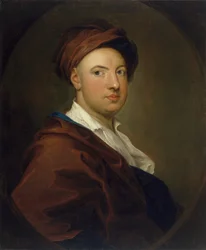 Portret van een Man, mogelijk James Thomson, naar William Hogarth