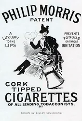 Affiche voor Philip Morris-sigaretten, ontworpen door Linsay Sambourne, 1896