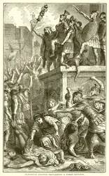 Praetoriaanse soldaten roepen een Romeinse keizer uit