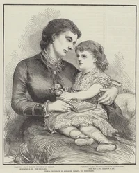 Prinses Alice en haar dochter (gravure)