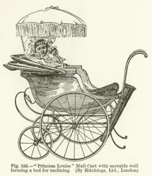 Princess Louise kinderwagen met beweegbare kuip die een bed vormt om te liggen