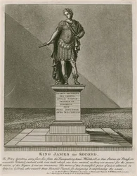 Privy Garden Westminster, standbeeld van koning Jacobus II