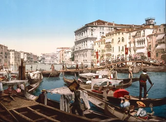 Processie op het Canal Grande, Venetië
