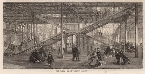 Voortgang op het Internationale Tentoonstellingsgebouw; De trappen