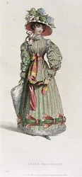 Promenadejurk, modeplaat uit Ackermann