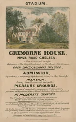 Promotiefolder voor het stadion, Cremorne House, Kings Road, Chelsea, Londen