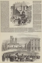 Protectionistische bijeenkomst in Lincoln (gravure)