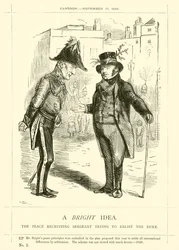 Punch cartoon over John Bright: Een helder idee