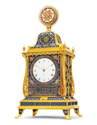 Kwartier-slagende, muzikale en automaat "zeilschepen" klok voor de Chinese markt, Henry Borrell, Londen, laat 18e eeuw