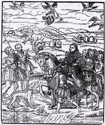 Koningin Elizabeth aan het valkenieren