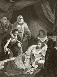 Koningin Elizabeth I op haar sterfbed, uit 