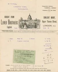 Ontvangstbewijs voor Lever Brothers Limited