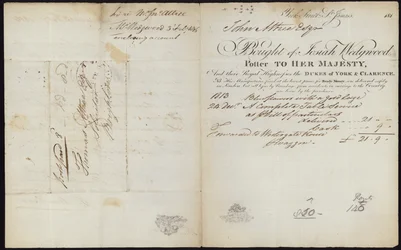 Ontvangstbewijs uitgegeven door Josiah Wedgwood