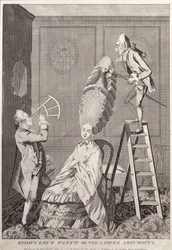 Belachelijke smaak of de absurditeit van de dames, uitgegeven door A. Darly, Londen, 1771