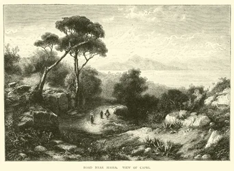 Weg bij Massa, uitzicht op Capri