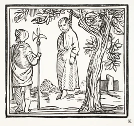 Robert hangt zichzelf op, illustratie uit Chap-books van de Achttiende Eeuw door John Ashton, uitgegeven 1882