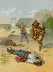 Robinson Crusoe bevrijdt de gevangene