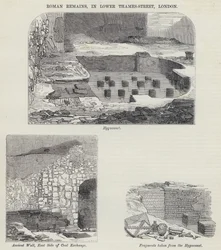 Romeinse overblijfselen, in Lower Thames-Street, Londen
