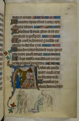 Royal MS 2 B VII f.288r, uit De Queen Mary Psalter, ca. 1310-20 (perkament)