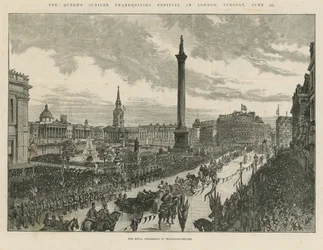 Koninklijke processie op Trafalgar Square