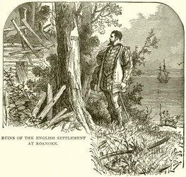 Ruïnes van de Engelse nederzetting in Roanoke
