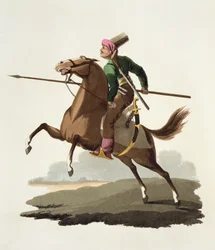 Saphir, uit Costumes of the Various Nations, Volume VII, The Military Costume of Turkey, door Thomas MacLean, gepubliceerd ca. 1800-18