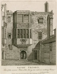 Savoy Prison, deel van het oude Paleis van de Savoy, nu gebruikt als militaire gevangenis