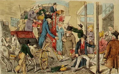 Scène bij een Herberg, De Aankomst van een Koets, c.1820