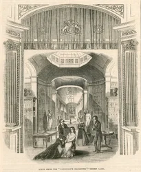 Scène uit het toneelstuk The Patricians Daughter, Drury Lane Theatre, Londen