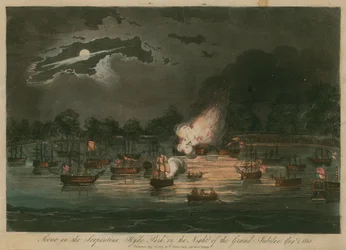 Scène op de Serpentine, Hyde Park, Londen, op de avond van het Grote Jubileum