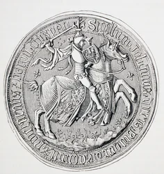 Zegel van Jean II, Hertog van Bourgondië, Graaf van Nevers en Baron van Donzy, ca. 1880