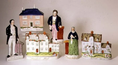 Selectie van Getitelde Staffordshire Figuren: Stanfield Hall; Potash Farm; Palmer