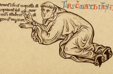 Zelfportret knielend aan de voeten van de Maagd en het Kind (detail)