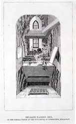 Aparte wascel in de vrouwengevangenis van het City House of Correction, Holloway, uit 