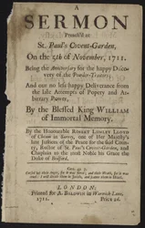 Preek gehouden in St Pauls Covent Garden