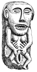 Sheela-na-Gig, van Ballinahend Castle, Tipperary, Ierland