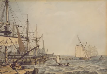Schepen bij de Monding van de Rivier Hull, begin 19e eeuw